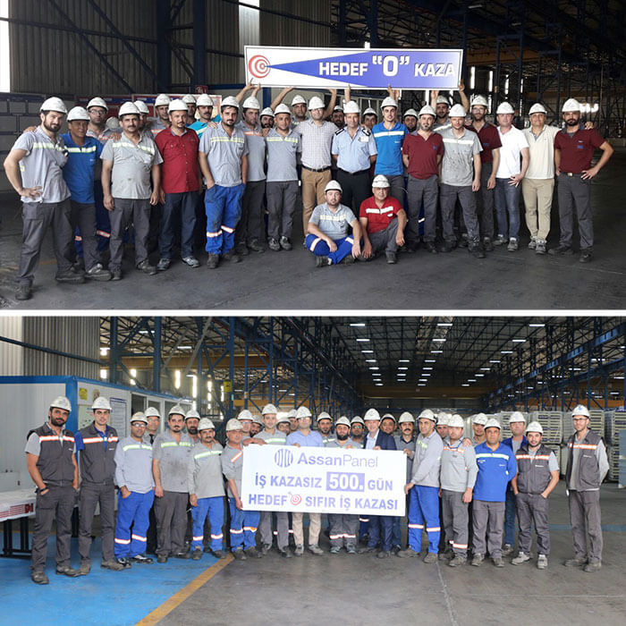 Assan Panel Iskenderun facility in the scope of Occupational Health and Safety 500 days passed without a job accident.
